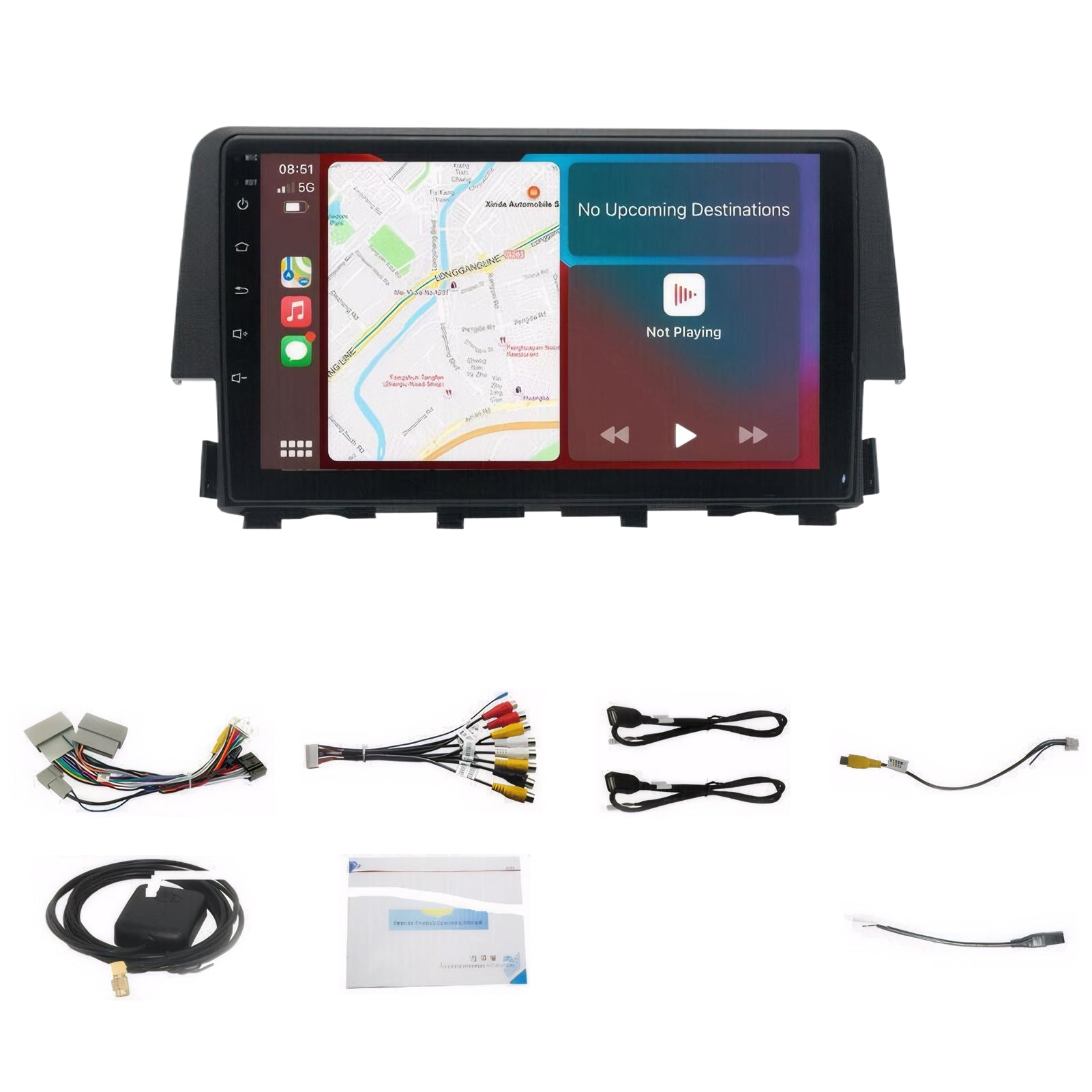 For 2016-2020 Honda Civic Navigation Large Screen Navigation Android 14 Smart GPS Car Radio