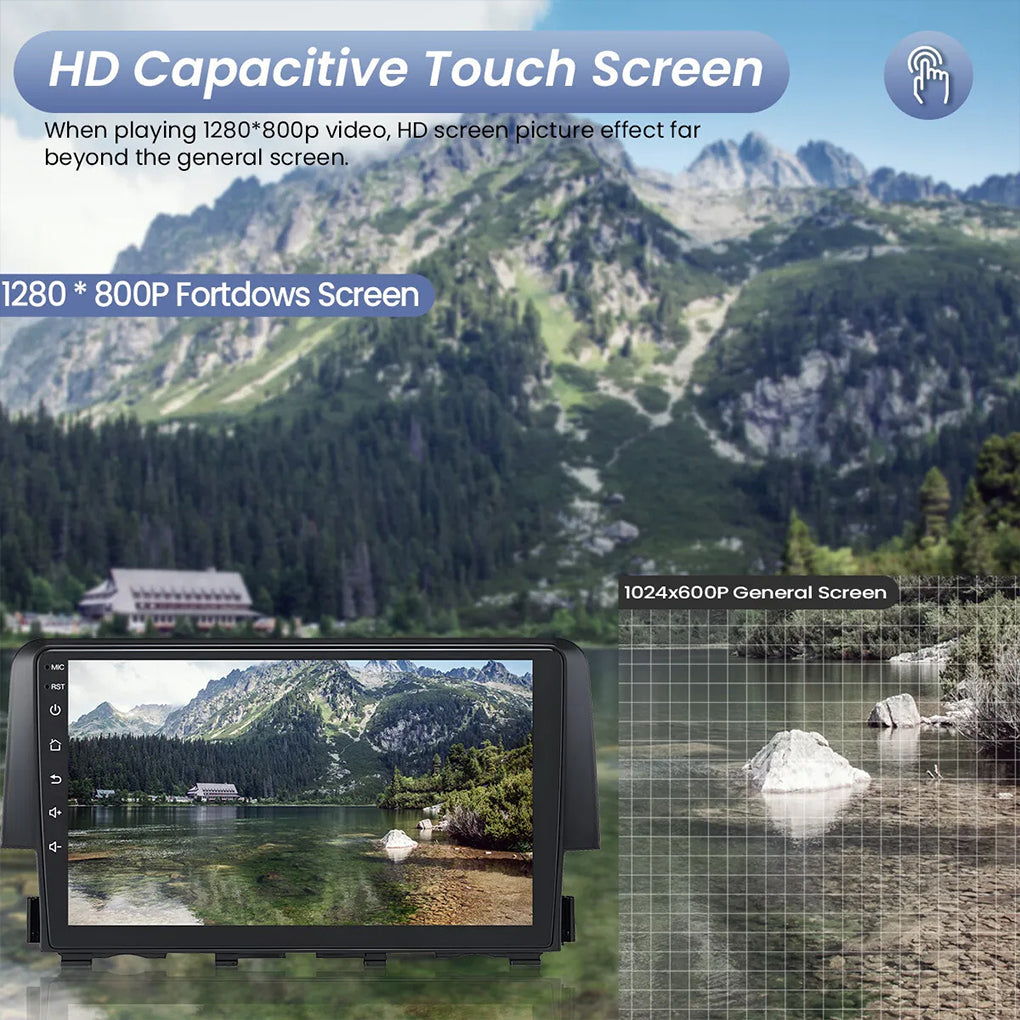 For 2016-2020 Honda Civic Navigation Large Screen Navigation Android 14 Smart GPS Car Radio