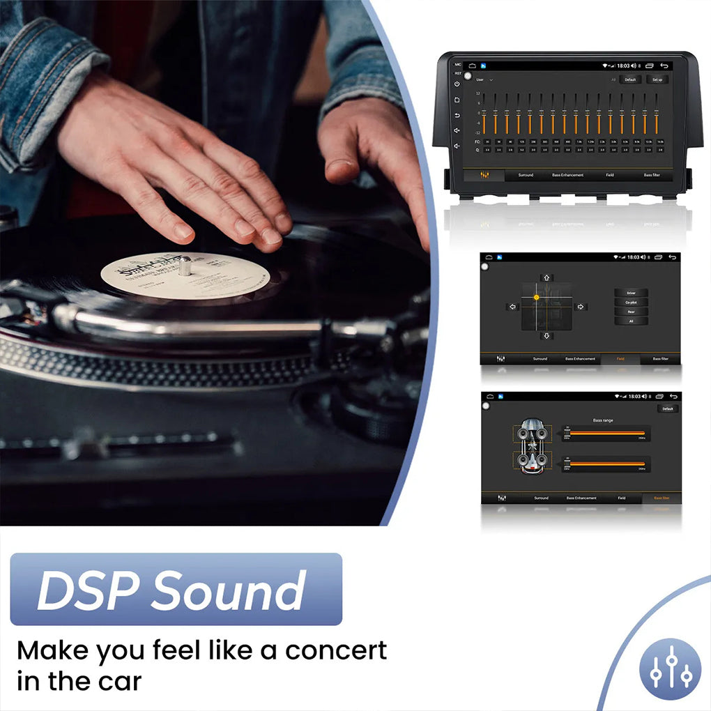 For 2016-2020 Honda Civic Navigation Large Screen Navigation Android 14 Smart GPS Car Radio