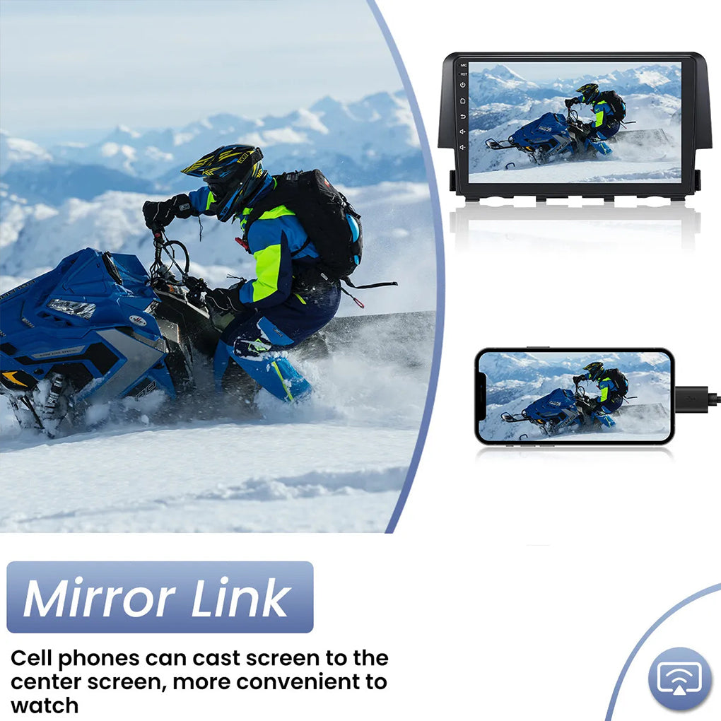 For 2016-2020 Honda Civic Navigation Large Screen Navigation Android 14 Smart GPS Car Radio