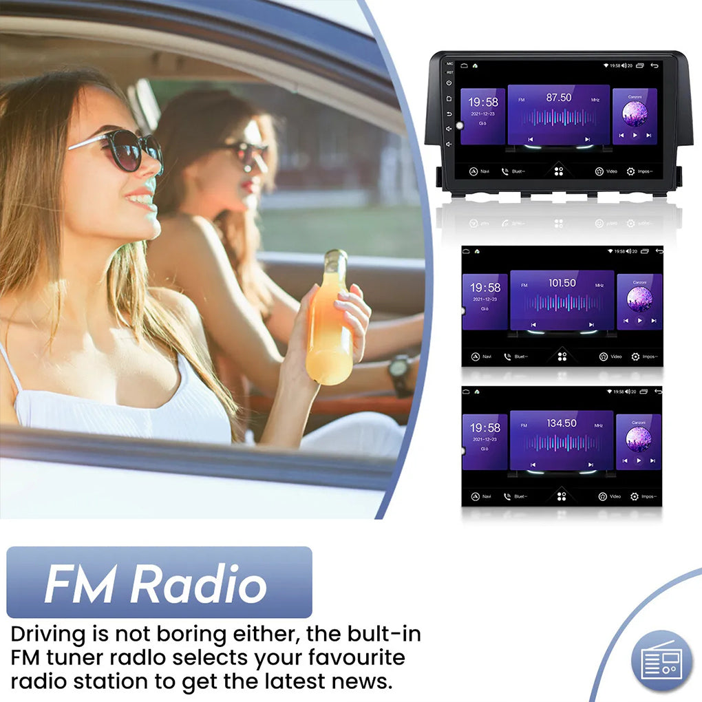 For 2016-2020 Honda Civic Navigation Large Screen Navigation Android 14 Smart GPS Car Radio