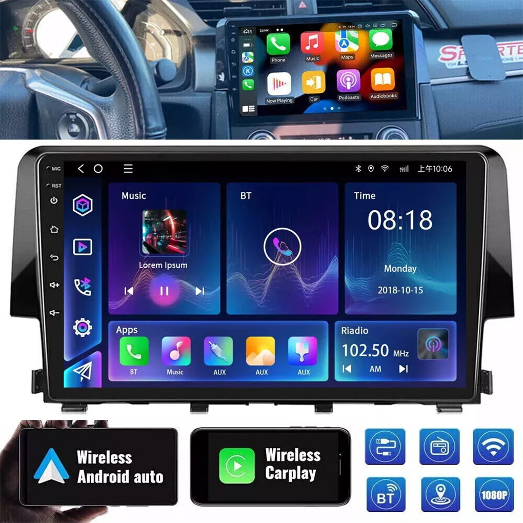 For 2016-2020 Honda Civic Navigation Large Screen Navigation Android 14 Smart GPS Car Radio