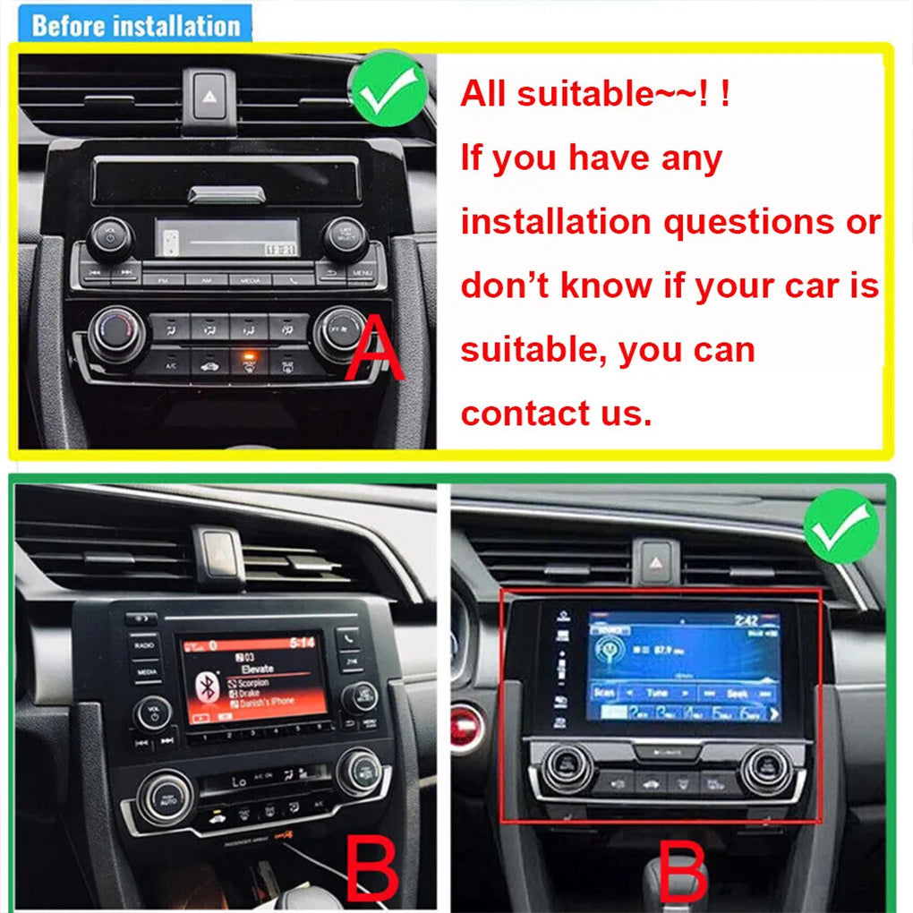 For 2016-2020 Honda Civic Navigation Large Screen Navigation Android 14 Smart GPS Car Radio