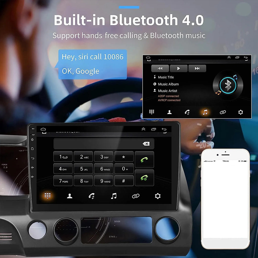 Android Car Stereo Radio GPS WiFi RDS+Camera CarPlay for Honda Civic 2006-2011