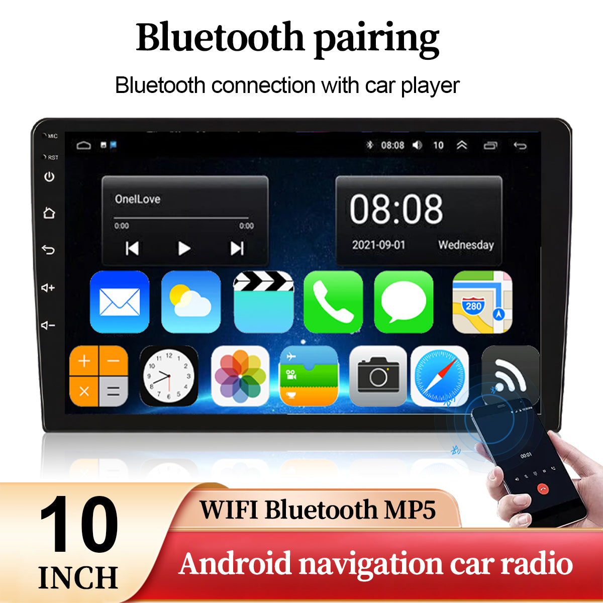 Apple Carplay Car Stereo Radio for Honda Accord 2008-2013 GPS Navigation Android 14