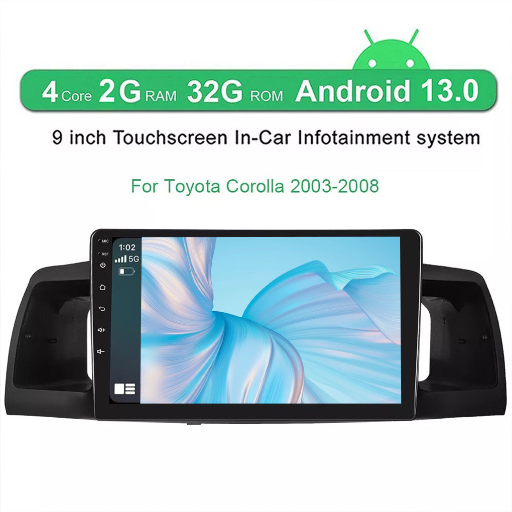 Apple Carplay Car Stereo Radio for Toyota Corolla 2003-2008 Android 14 GPS Navigation