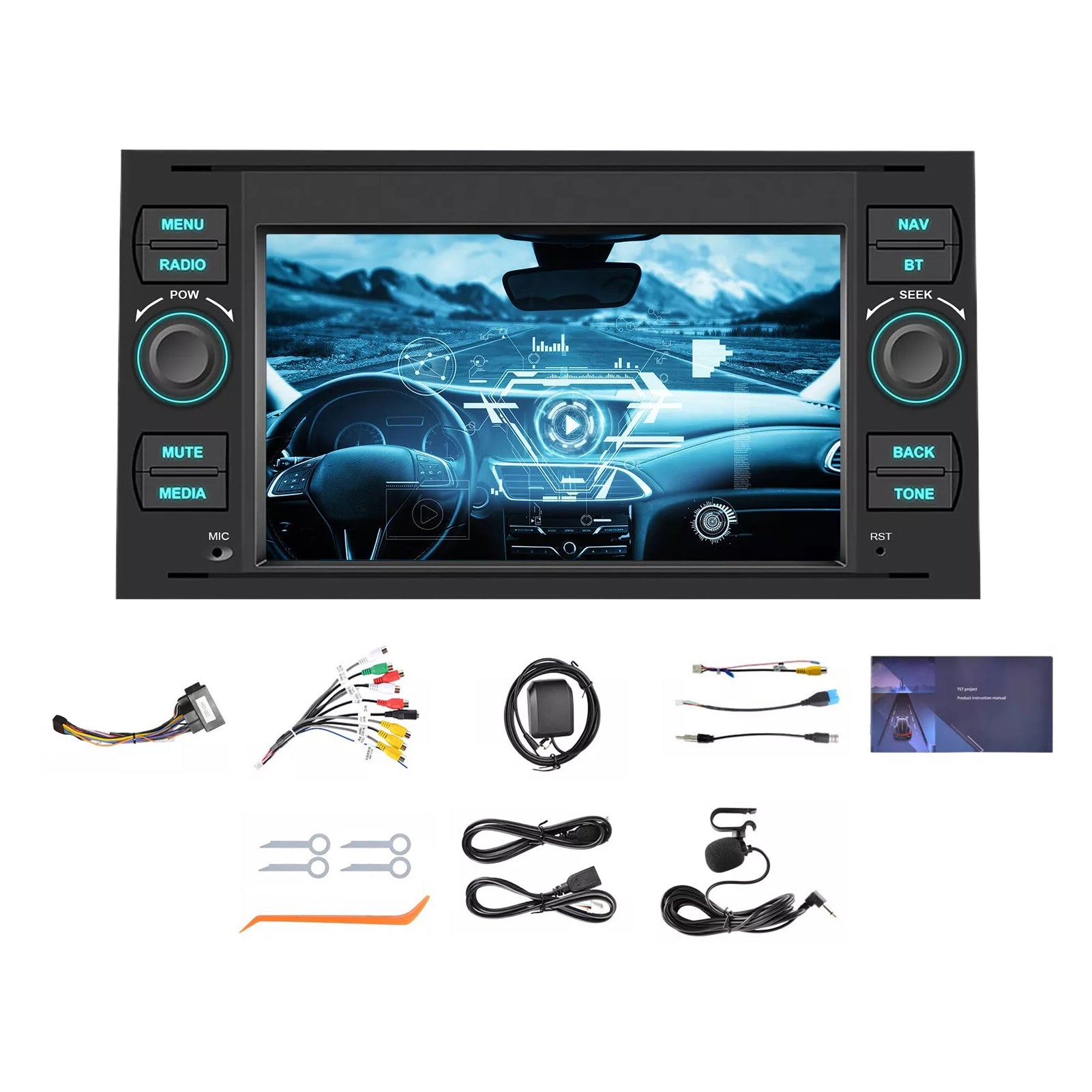 7 inch Ford Transit Android 14 large screen GPS RDS car navigation car central control all-in-one car radio