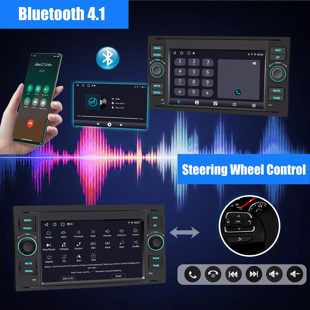 7 inch Ford Transit Android 14 large screen GPS RDS car navigation car central control all-in-one car radio