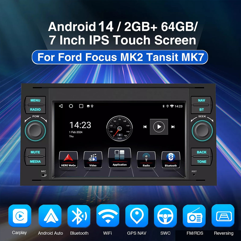 7 inch Ford Transit Android 14 large screen GPS RDS car navigation car central control all-in-one car radio