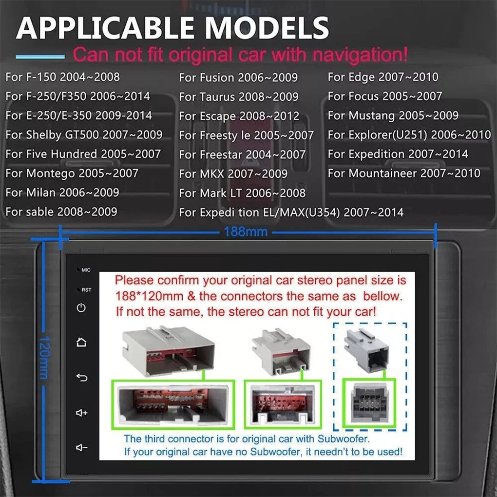 Car Stereo Radio for Ford F150 2004-2014 Carplay Android 13 WiFi GPS Navigation + Camera