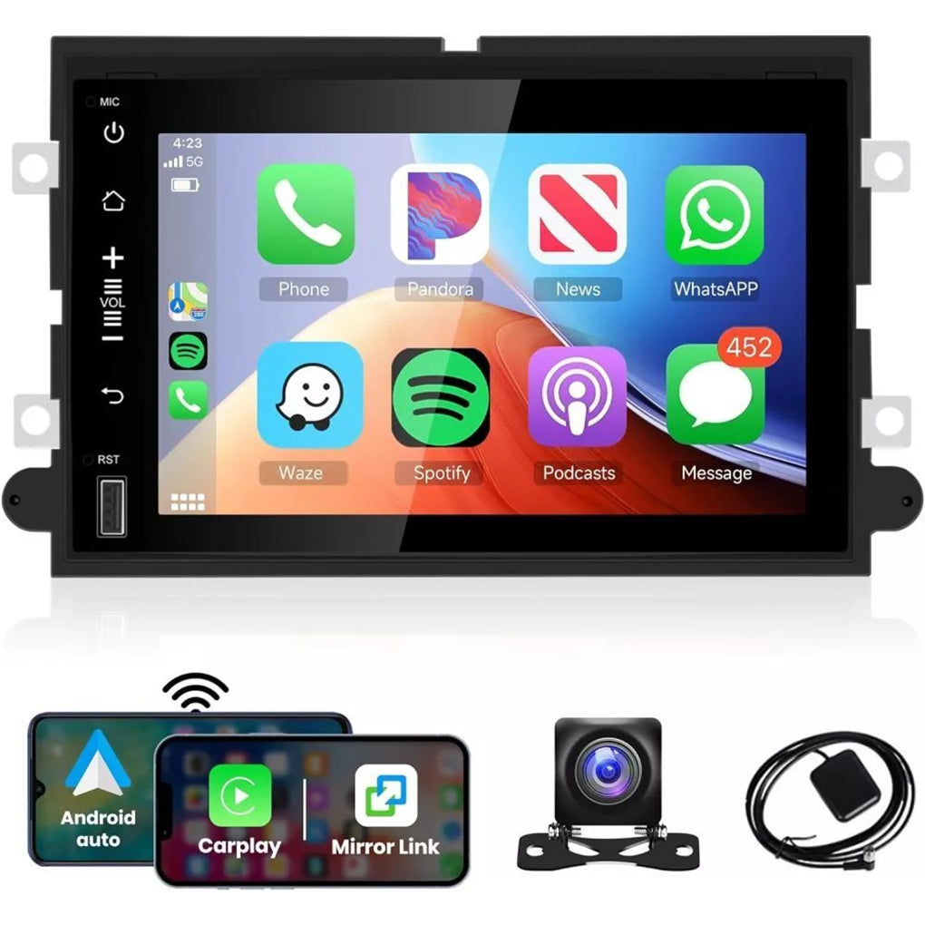 Car Stereo Radio for Ford F150 2004-2014 Carplay Android 13 WiFi GPS Navigation + Camera