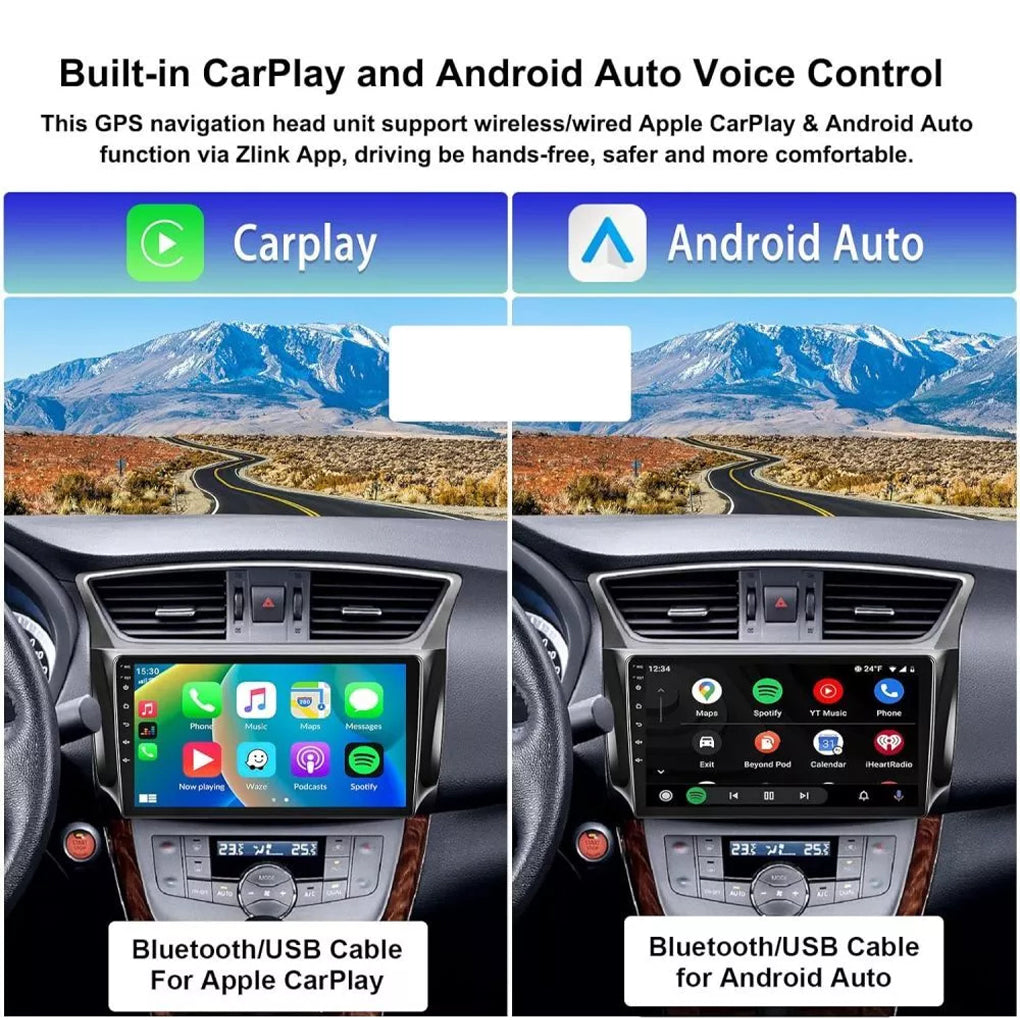 Applicable to Nissan Sentra Sylphy 2012-2018 Car Android 14 Navigation Wireless Carplay Large Screen 10.1 Inch Navigation Car Radio (2+32G)