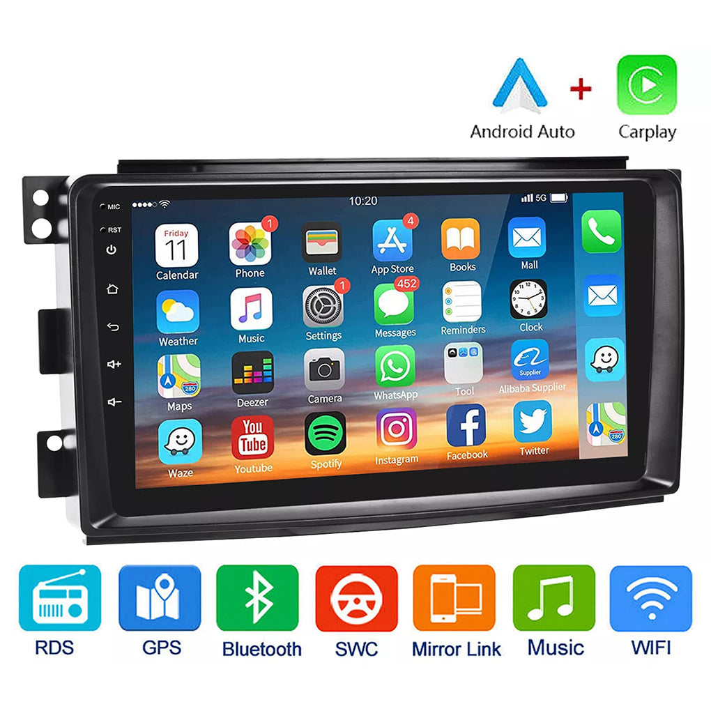 Suitable for Mercedes-Benz Smart W451 05-10 models modified Android 14, 9-inch large screen central control car navigation carplay car radio