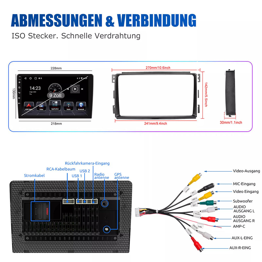 Suitable for Mercedes-Benz Smart W451 05-10 models modified Android 14, 9-inch large screen central control car navigation carplay car radio