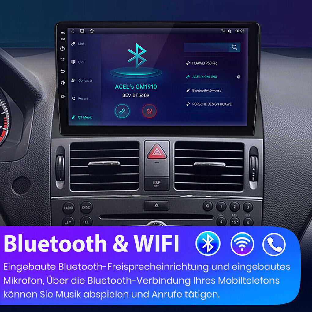 Suitable for 2006-2011 Mercedes-Benz C-Class W204 S204 9-inch Android 14 wifi reversing image integrated car radio