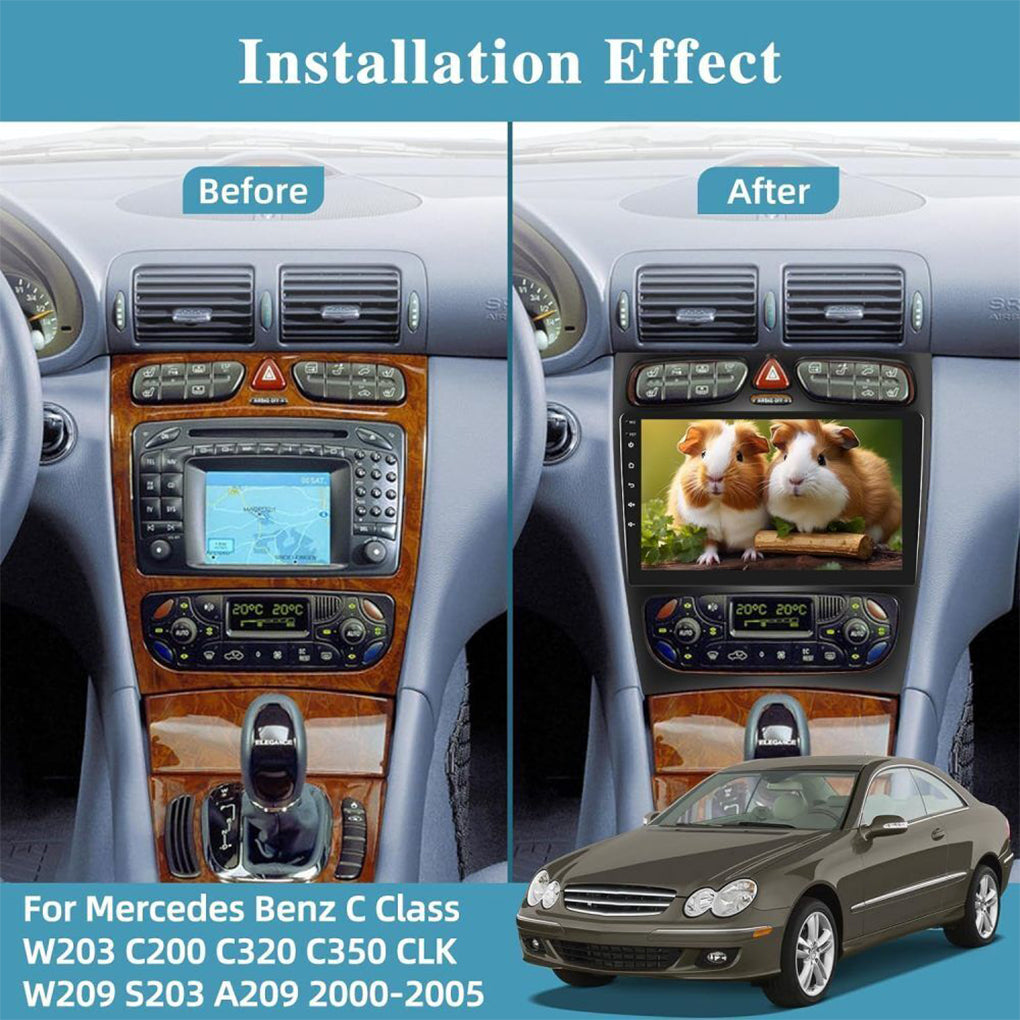 Suitable for 9-inch Mercedes-Benz C-Class/CLK00-03 Android 14 large screen car Android 14 car radio