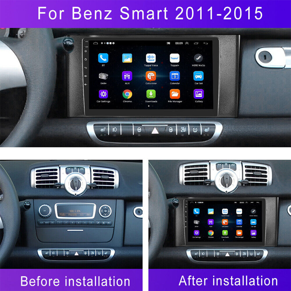 Suitable for Mercedes-Benz SMART ForTwo Cabrio/Coupe 451 large screen 9 inches 10-15 models Android 14 car radio with MIC