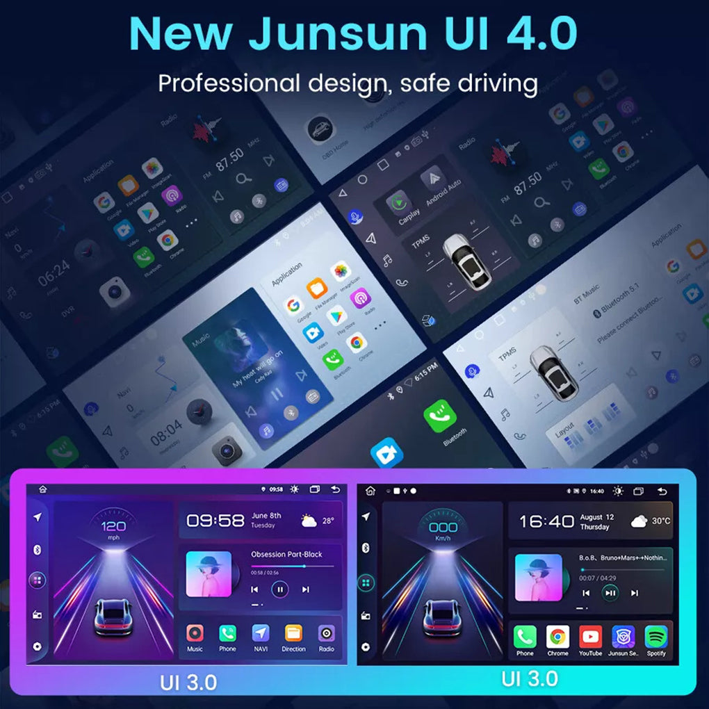 For Ford Fiesta 2009-2011 9" Carplay Android 14 Car GPS Radio Stereo WIFI