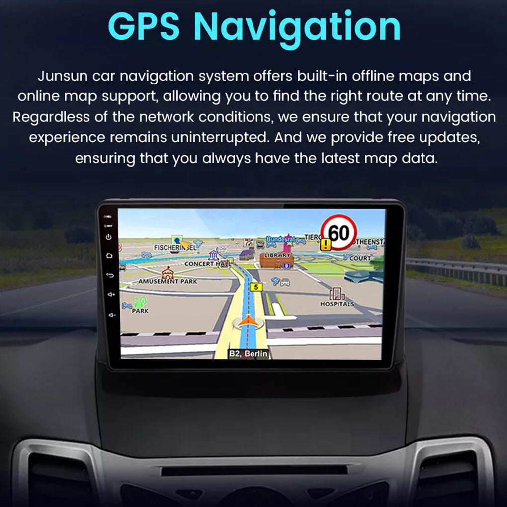 For Ford Fiesta 2009-2011 9" Carplay Android 14 Car GPS Radio Stereo WIFI