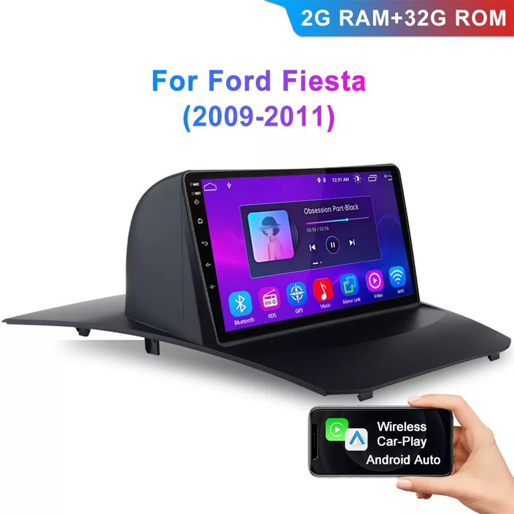 For Ford Fiesta 2009-2011 9" Carplay Android 14 Car GPS Radio Stereo WIFI