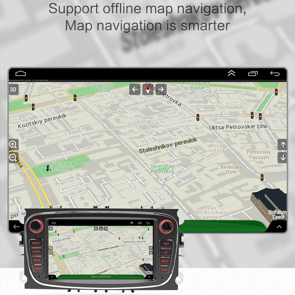 7"Android 14 BT SWC WIFI Radio For Ford Focus MK2 Stereo Black GPS Sat Nav