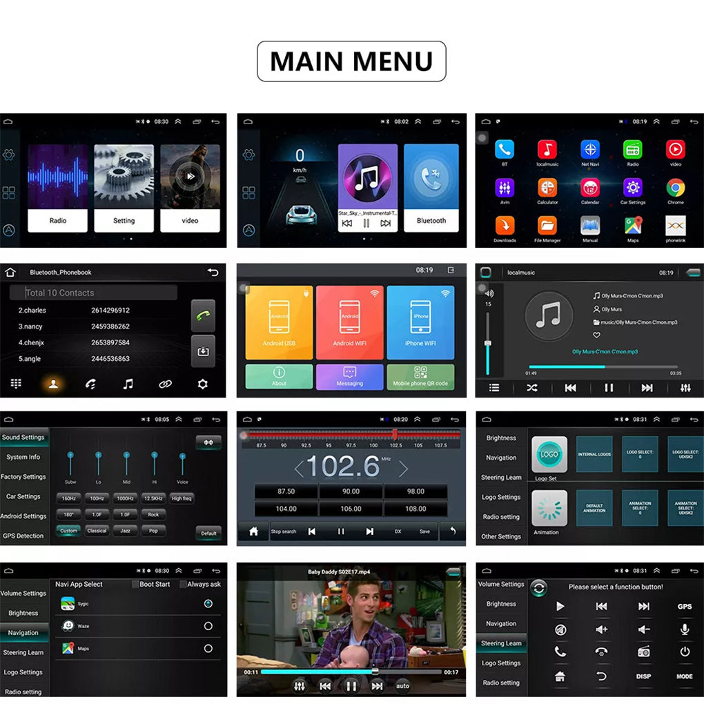 7"Android 14 BT SWC WIFI Radio For Ford Focus MK2 Stereo Black GPS Sat Nav