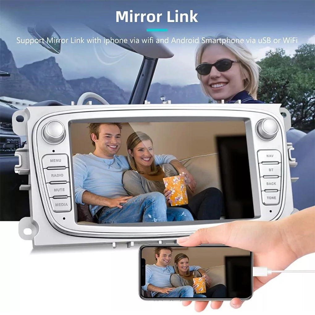 7"Android 14 BT SWC WIFI Radio For Ford Focus MK2 Stereo Black GPS Sat Nav