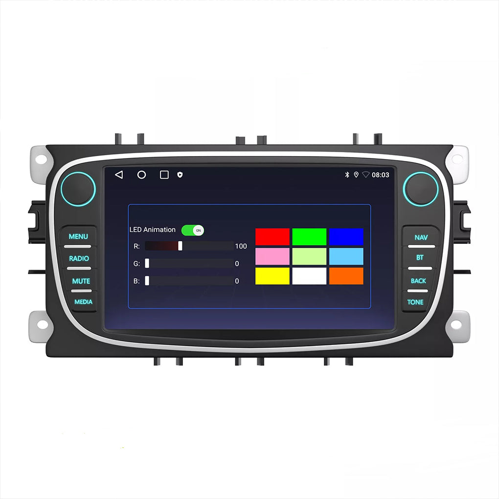 7"Android 14 BT SWC WIFI Radio For Ford Focus MK2 Stereo Black GPS Sat Nav