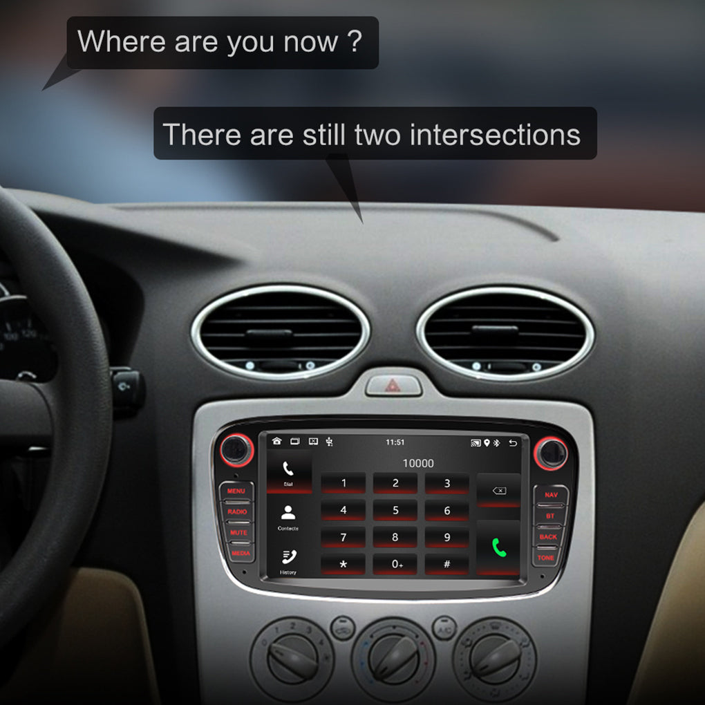 7"Android 14 BT SWC WIFI Radio For Ford Focus MK2 Stereo Black GPS Sat Nav