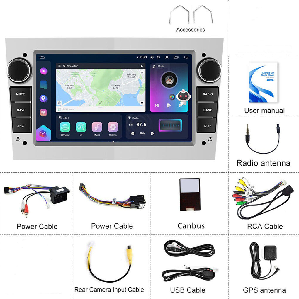 For Vauxhall/Opel Astra Corsa Apple Carplay Car Radio Stereo GPS NAVI Android 14