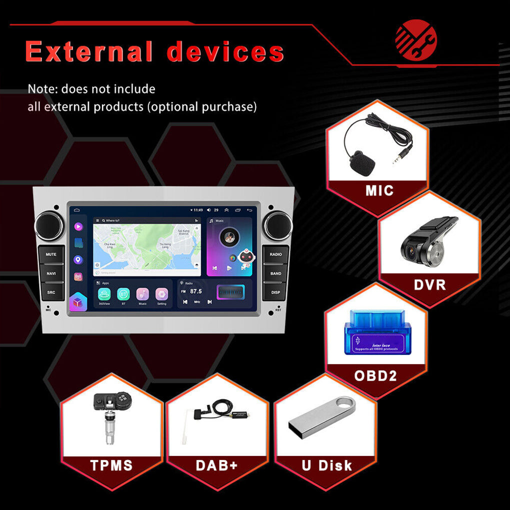 For Vauxhall/Opel Astra Corsa Apple Carplay Car Radio Stereo GPS NAVI Android 14