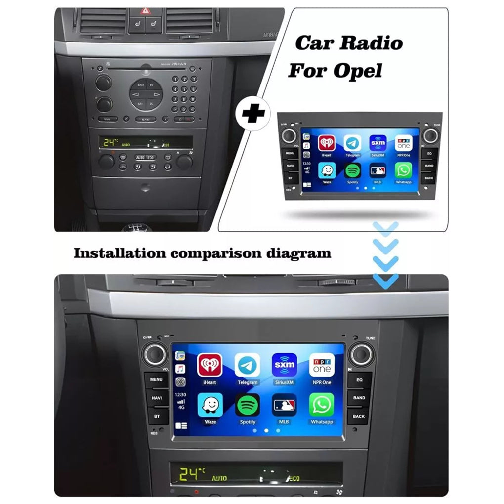 For Vauxhall Corsa C/D Zafira Astra H Car Stereo GPS Nav Android 14 CarPlay