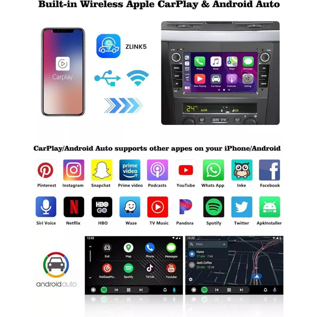 For Vauxhall Corsa C/D Zafira Astra H Car Stereo GPS Nav Android 14 CarPlay