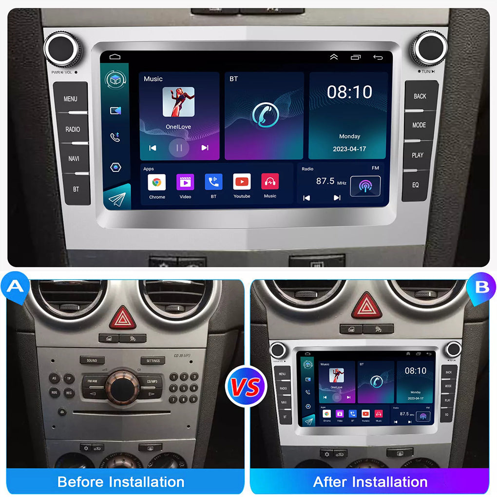 CarPlay Android 14 Car Stereo For Vauxhall Corsa D Astra H Zafira GPS Radio