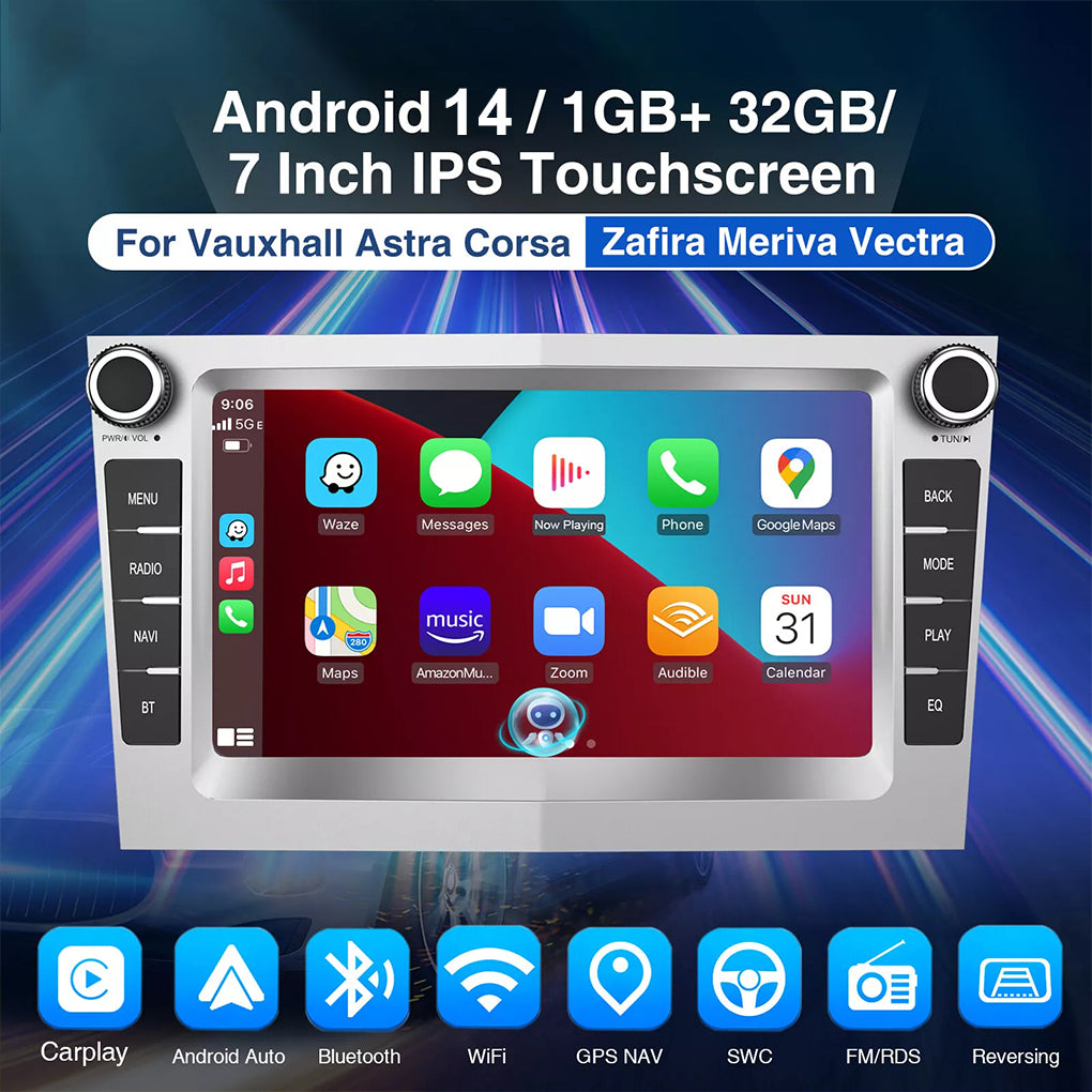 CarPlay Android 14 Car Stereo For Vauxhall Corsa D Astra H Zafira GPS Radio