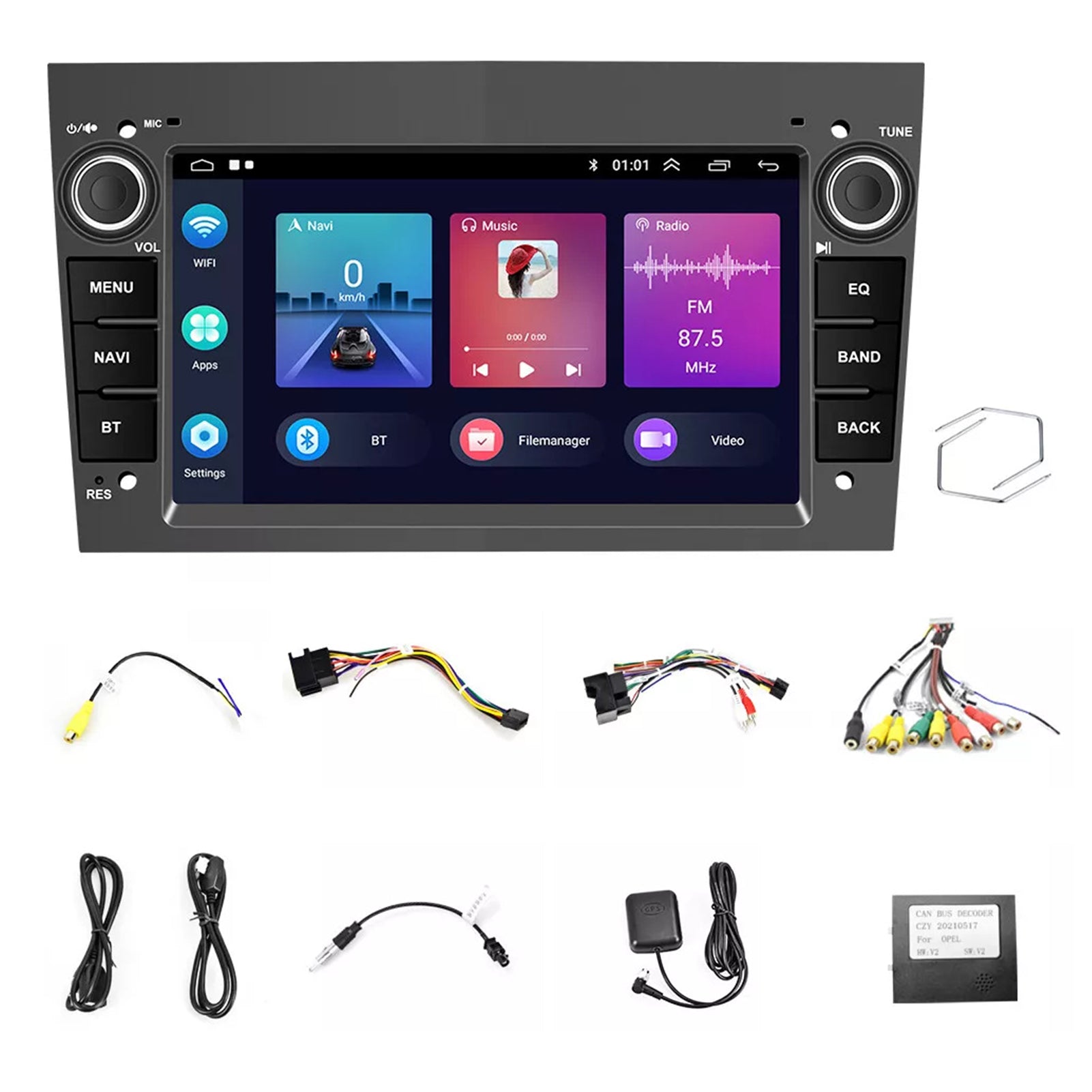 For Vauxhall Corsa C/D Zafira Astra H Car Stereo GPS Nav Android 14 CarPlay