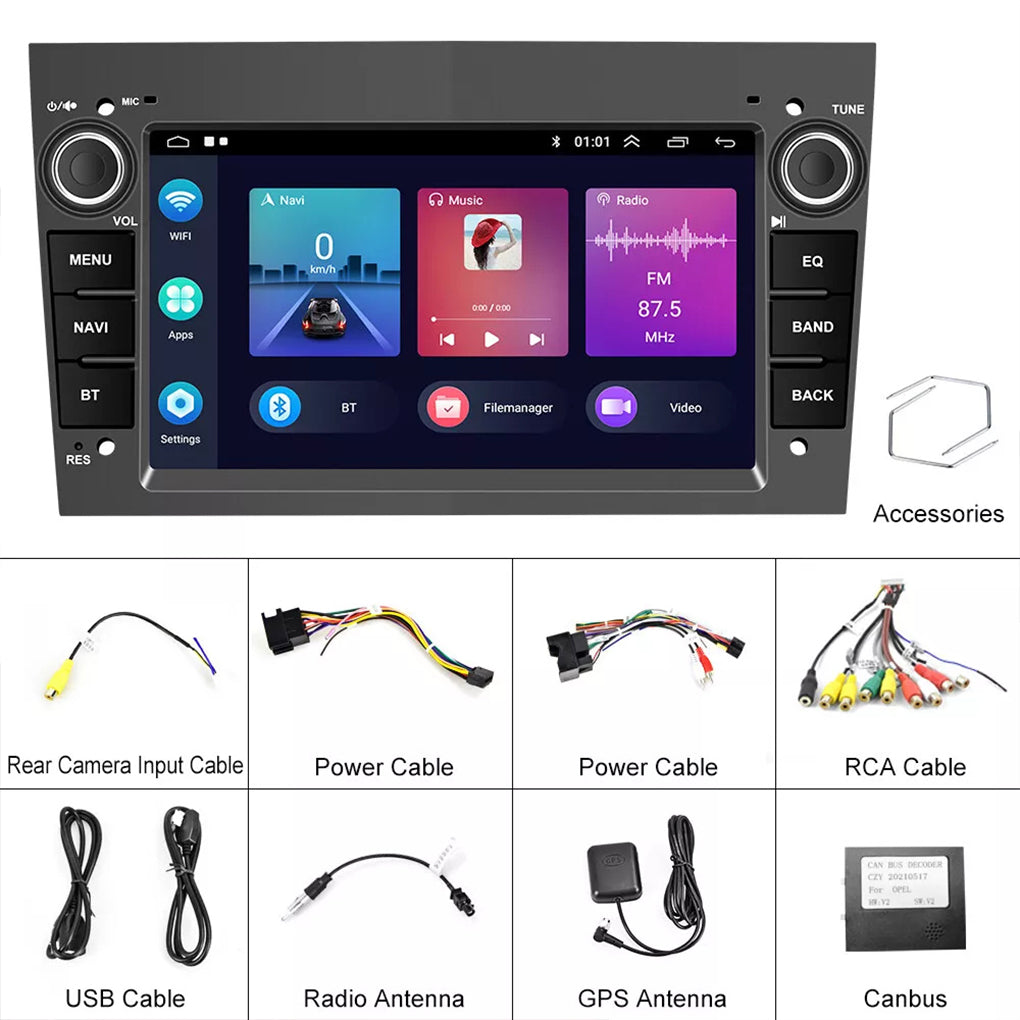 For Vauxhall Corsa C/D Zafira Astra H Car Stereo GPS Nav Android 14 CarPlay