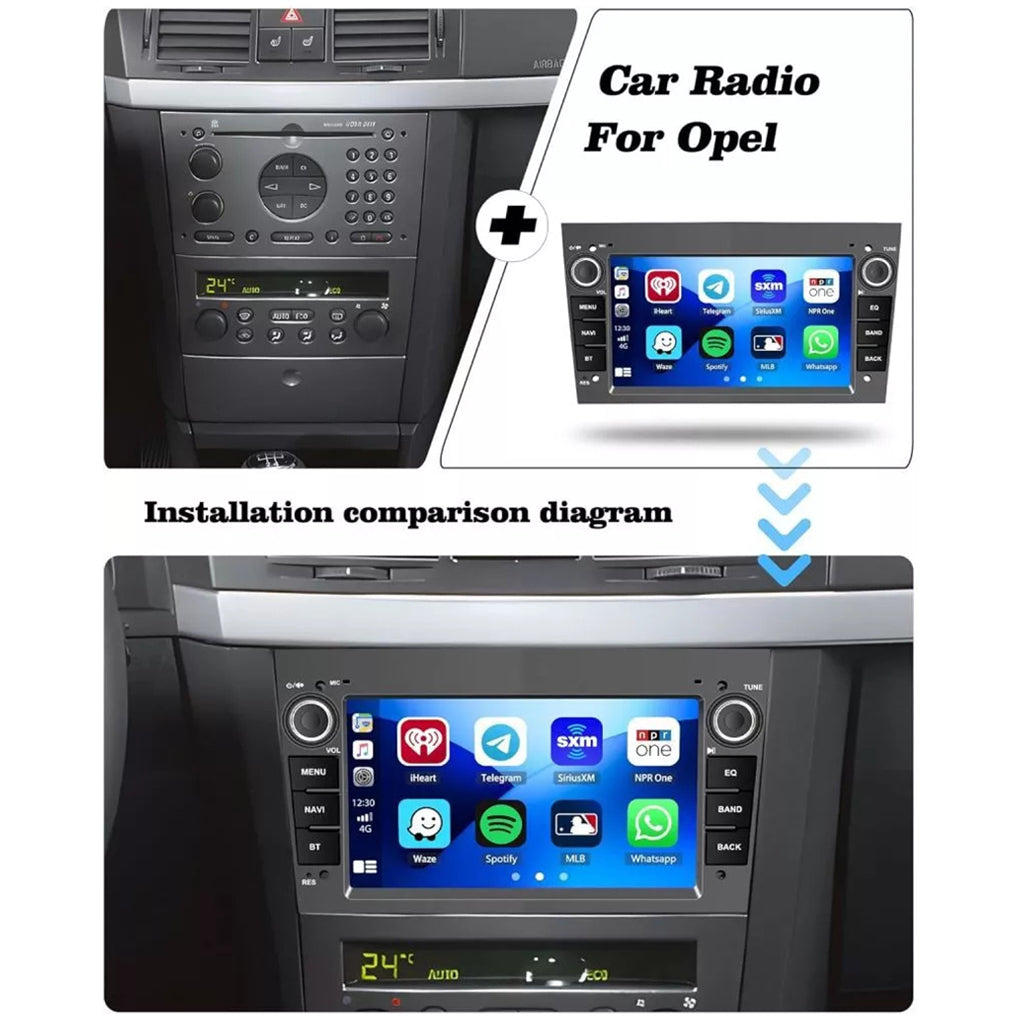 For Vauxhall Corsa C/D Zafira Astra H Car Stereo GPS Nav Android 14 CarPlay