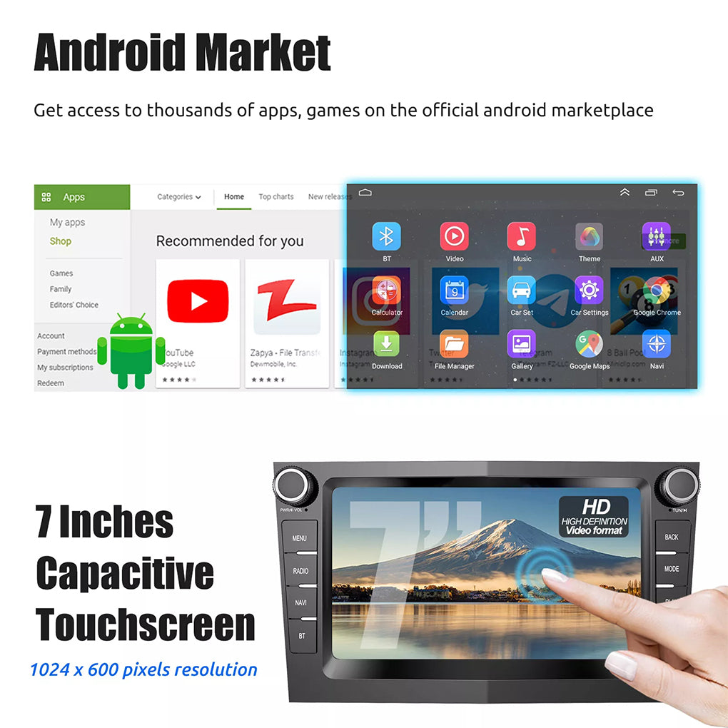 Android 14 Stereo For Vauxhall/Opel Corsa D Astra H Zafira GPS Sat Nav Car Radio