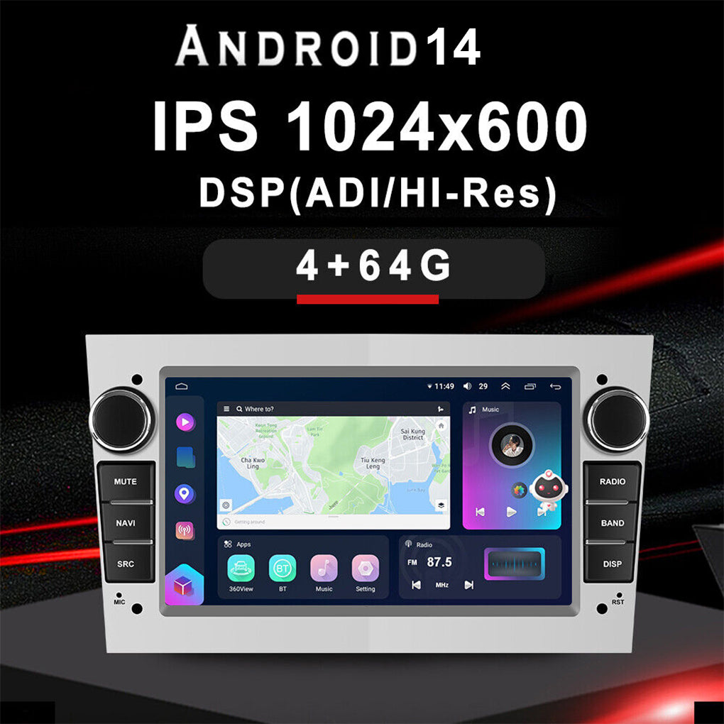 8 Core 4+64GB Android 13 Car Radio GPS 4G For Opel Corsa C D Astra H Zafira B DE