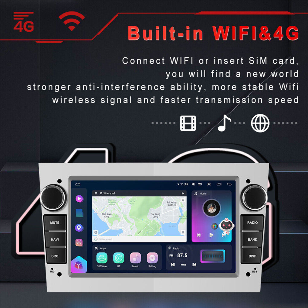 8 Core 4+64GB Android 13 Car Radio GPS 4G For Opel Corsa C D Astra H Zafira B DE