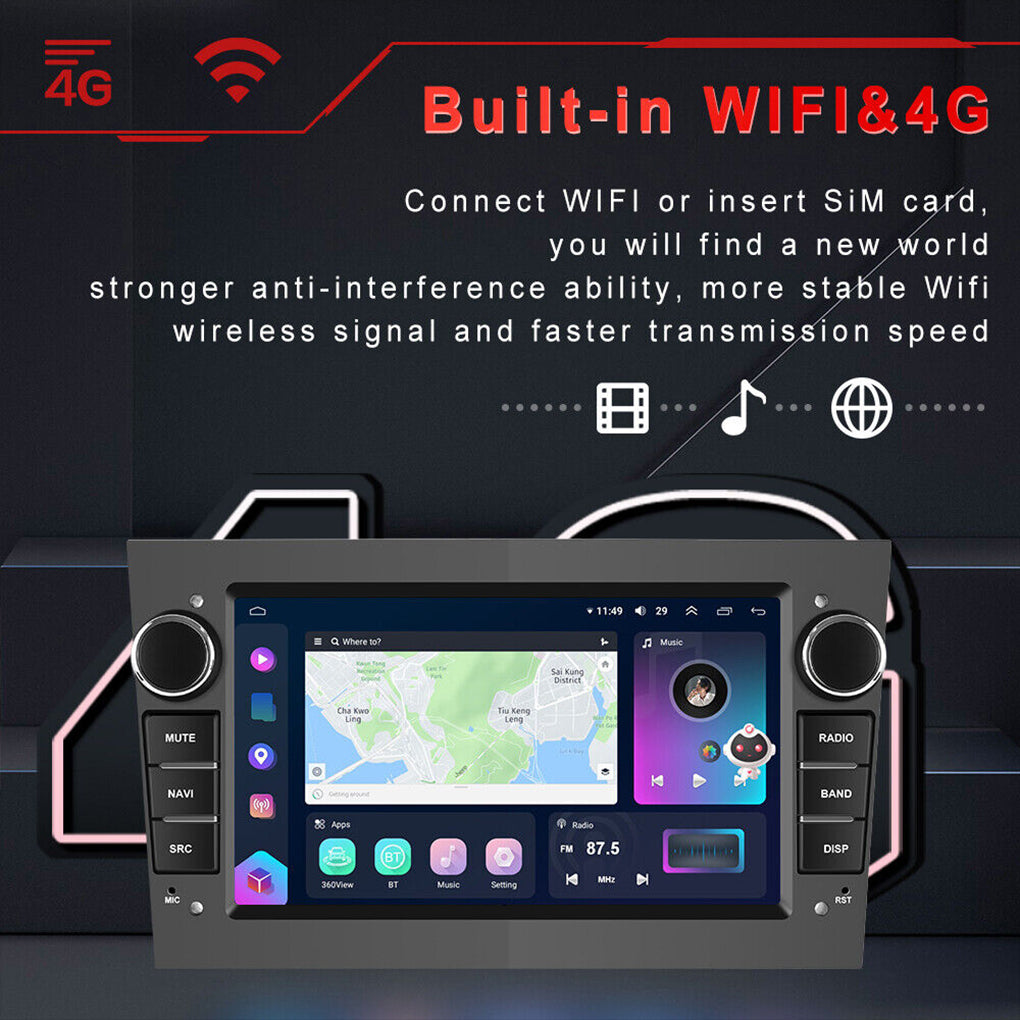 8-core 4+64GB Android 13 Car Radio GPS For Opel Astra Corsa Zafira Vectra Meriva