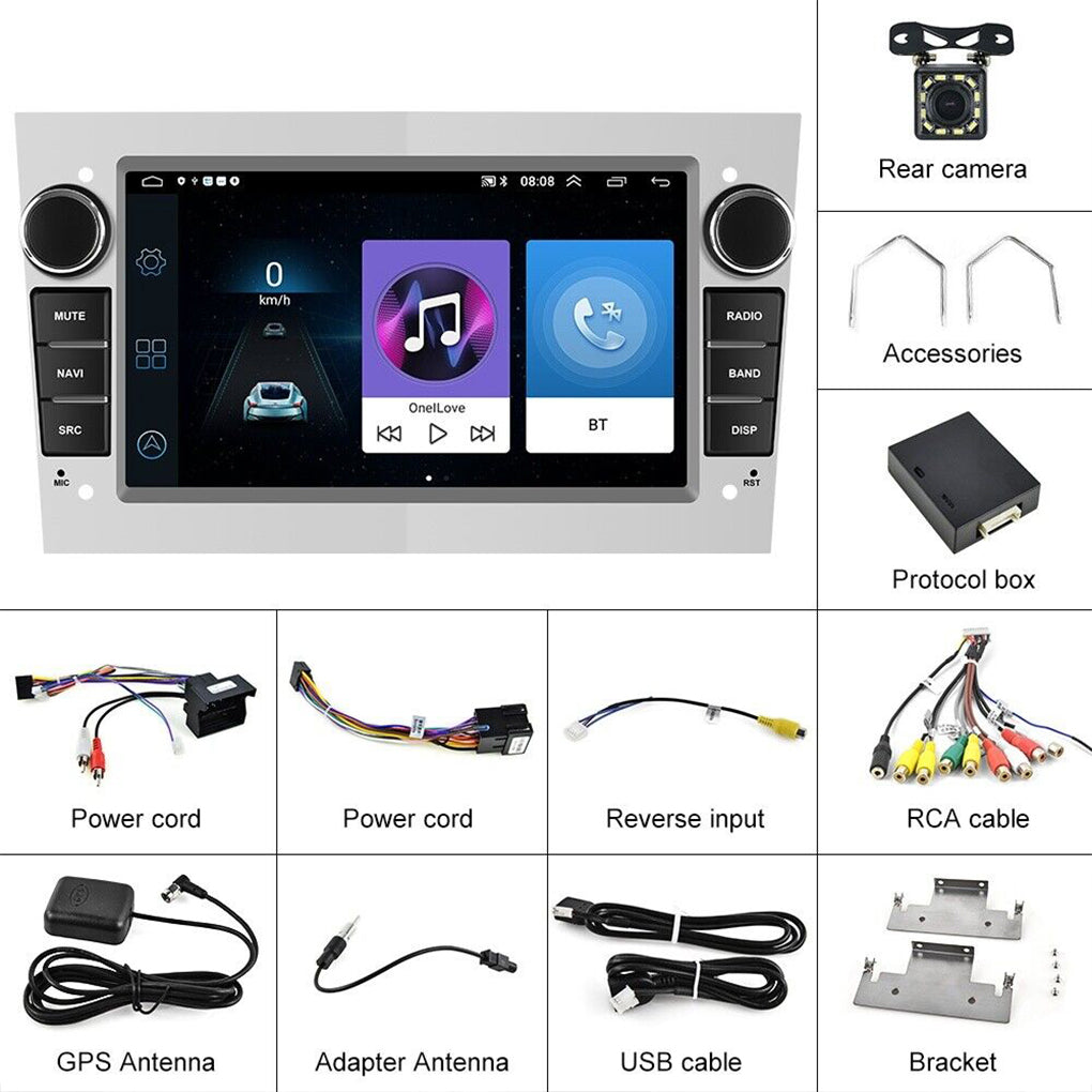 7" Android 14 Car Radio GPS Navi WIFI Camera For Opel Astra H Corsa C D Zafira B
