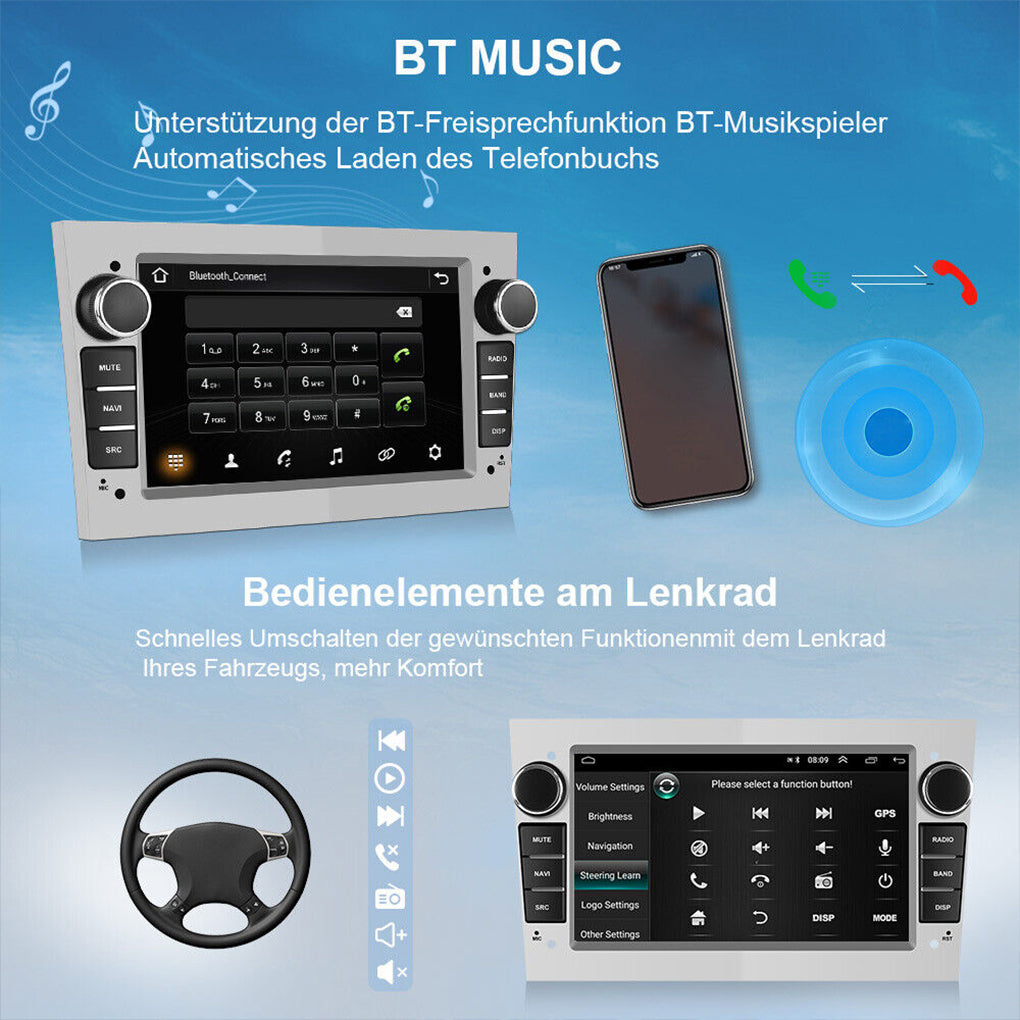 7" Android 14 Car Radio GPS Navi WIFI Camera For Opel Astra H Corsa C D Zafira B