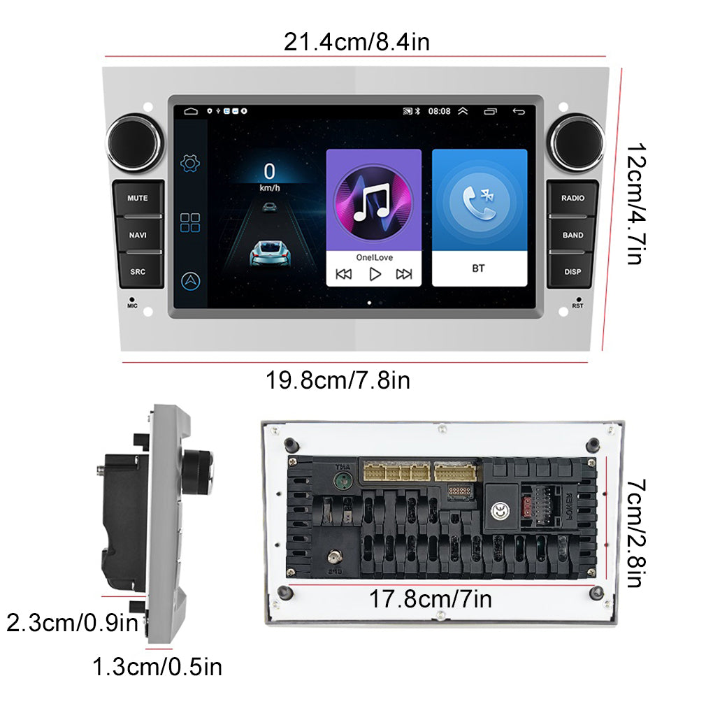 7" Android 14 Car Radio GPS Navi WIFI Camera For Opel Astra H Corsa C D Zafira B