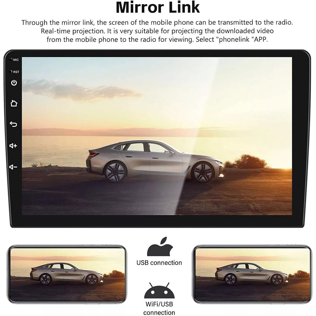 10.1" Apple Carplay Android 14 for Jeep Wrangler 2007-2017 JK Radio GPS Navigation FM