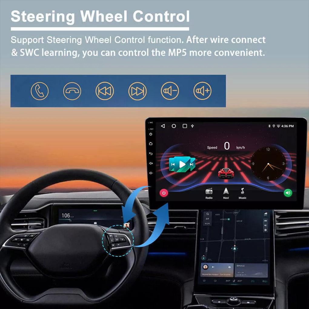 10.1" Apple Carplay Android 14 for Jeep Wrangler 2007-2017 JK Radio GPS Navigation FM