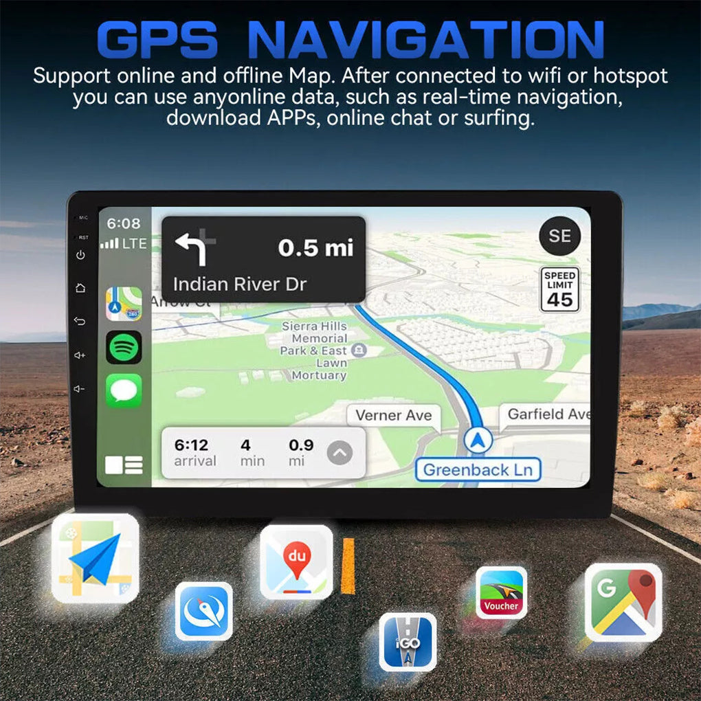 10.1" Apple Carplay Android 14 for Jeep Wrangler 2007-2017 JK Radio GPS Navigation FM