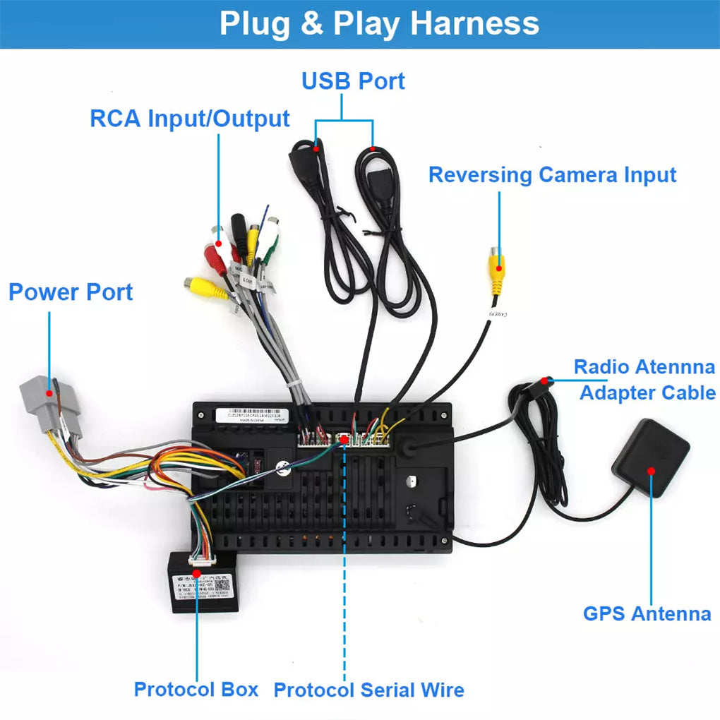 10.1" Apple Carplay Android 14 for Jeep Wrangler 2007-2017 JK Radio GPS Navigation FM
