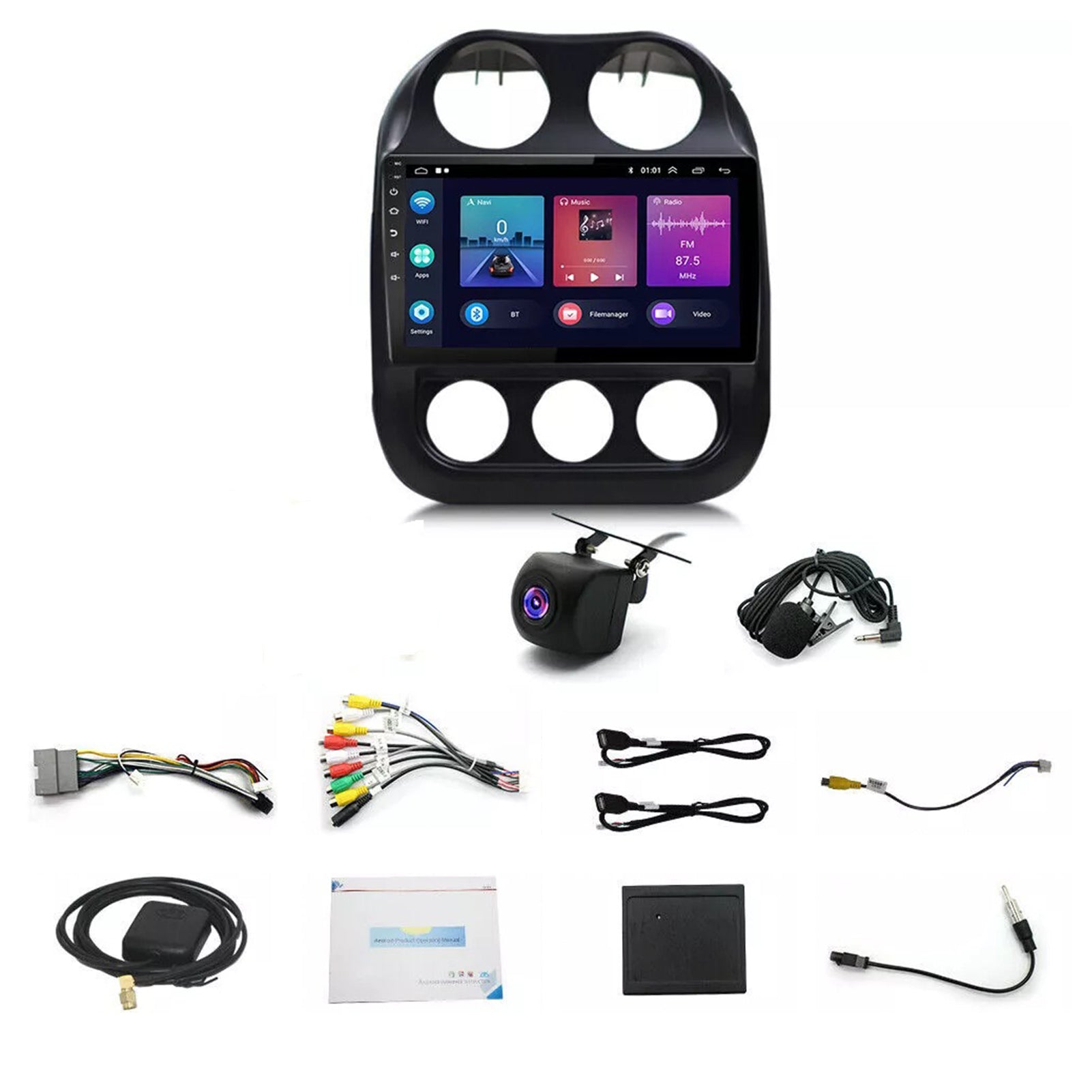 Android 14 Apple Carplay Car Stereo Radio GPS for Jeep Patriot Compass 2009-2016